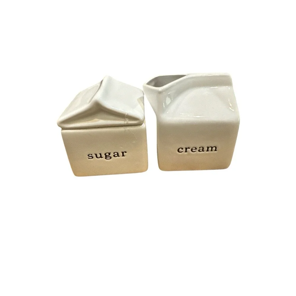 Crate&Barrel Cream and Sugar Set - White